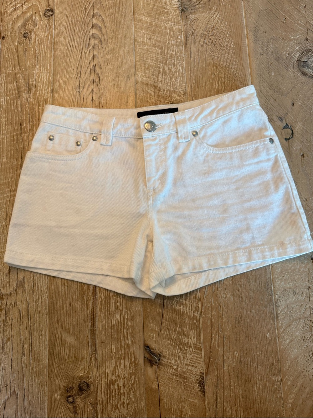 Louis Vuitton Women's White Denim Polka Dot Shorts 38